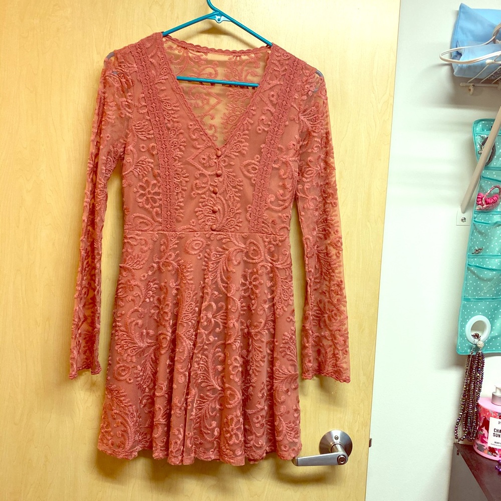 Long sleeve mini dress